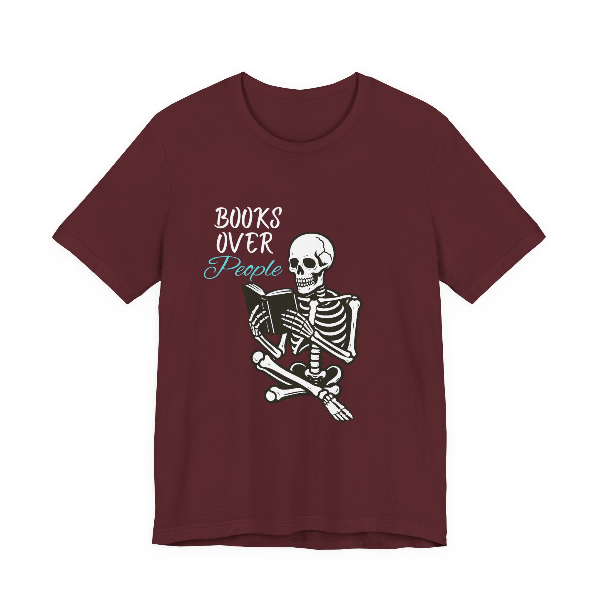 Skeleton Reading T‑Shirt – 'I Read' Gothic Book Lover Tee