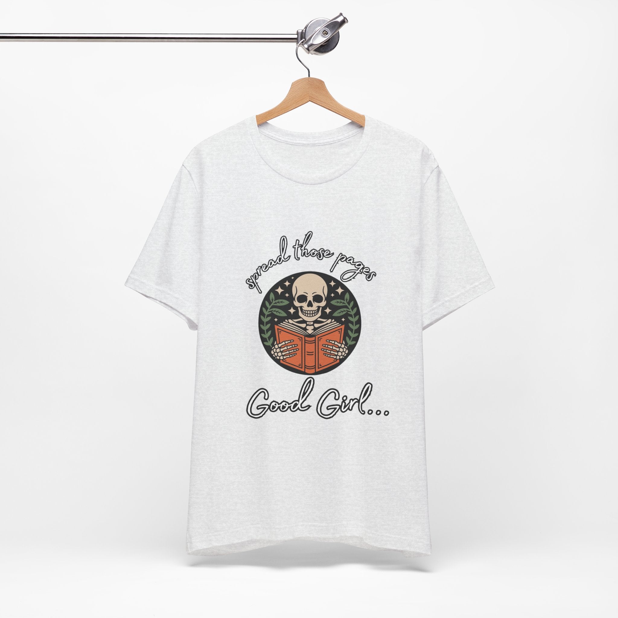 Skull Reading Tee – "Spread those Pages, Good Girl" Graphic T-Shirt