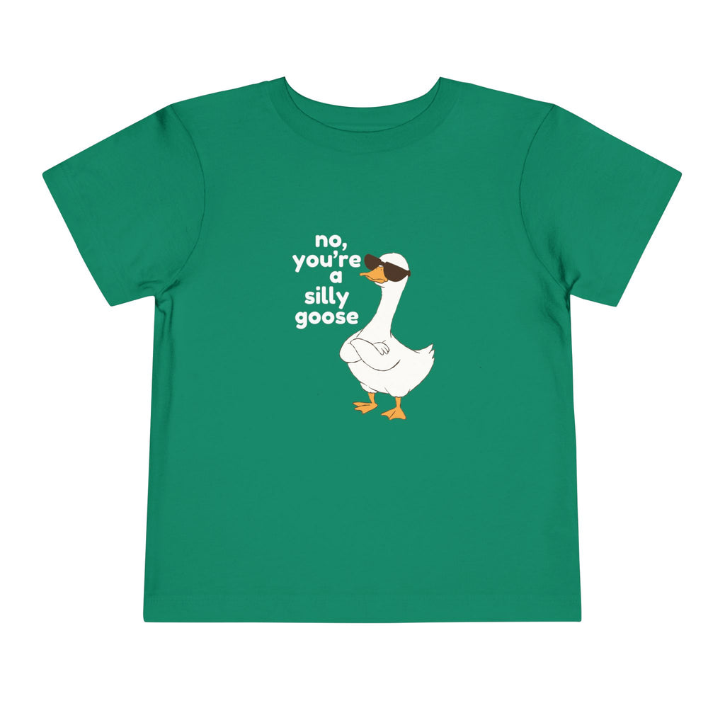 Toddler Tee – "No, You're a Silly Goose" Cute Cartoon Goose Shirt