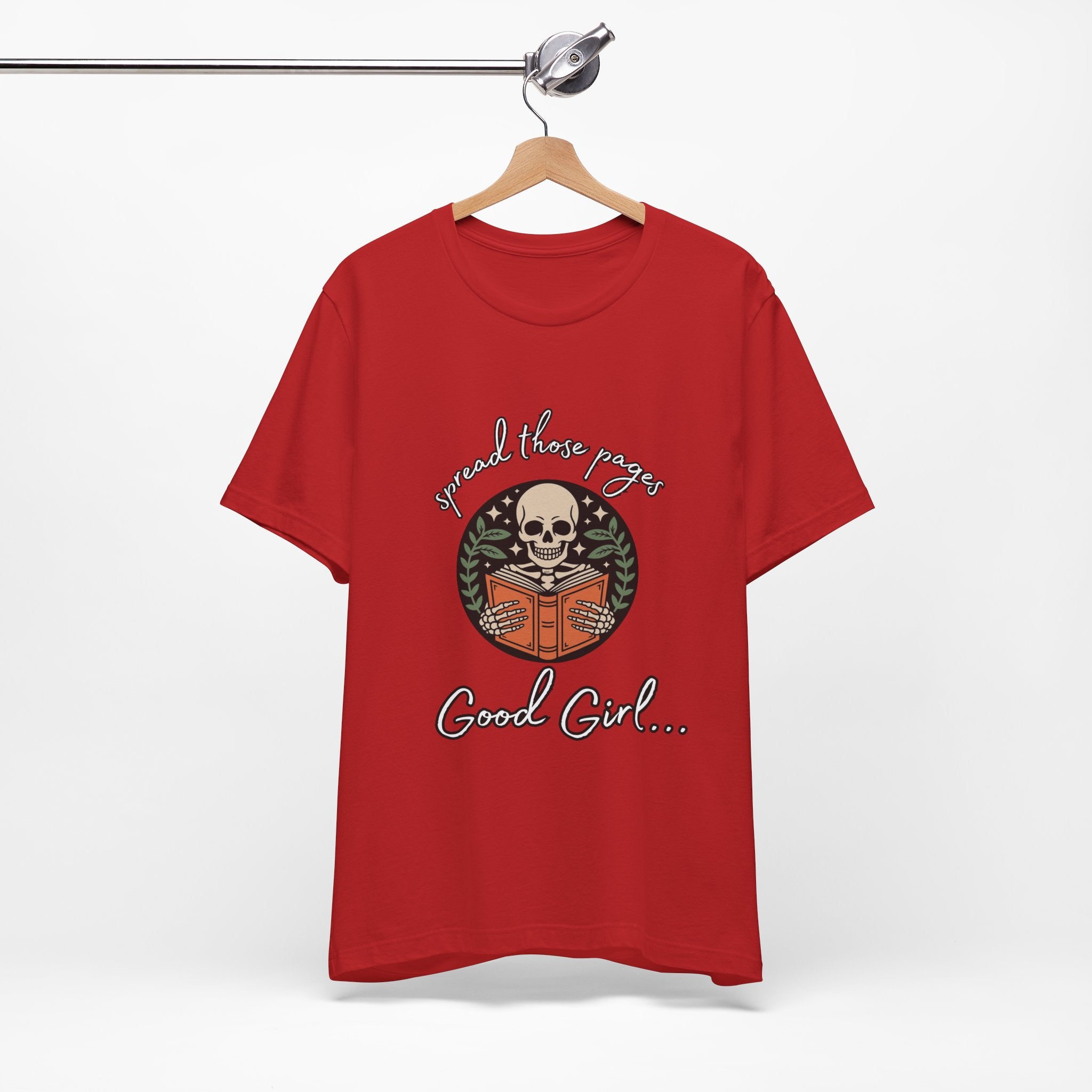 Skull Reading Tee – "Spread those Pages, Good Girl" Graphic T-Shirt