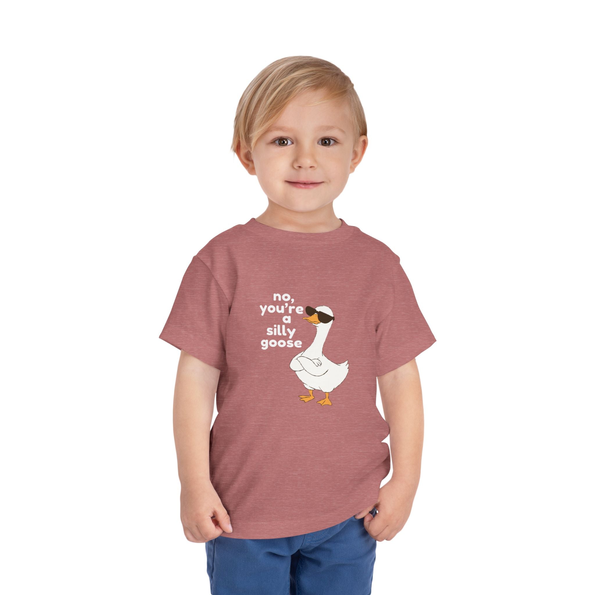Toddler Tee – "No, You're a Silly Goose" Cute Cartoon Goose Shirt