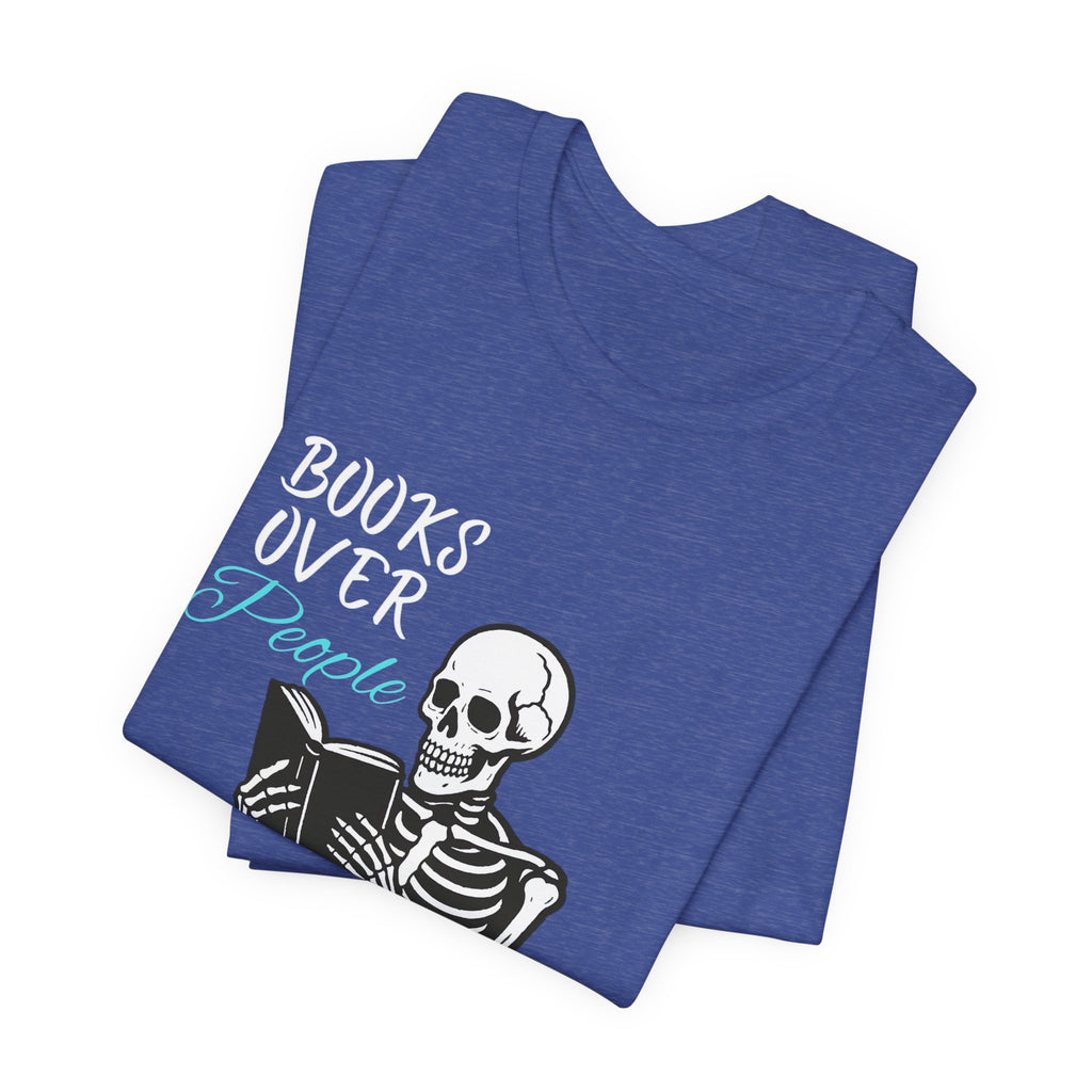 Skeleton Reading T‑Shirt – 'I Read' Gothic Book Lover Tee
