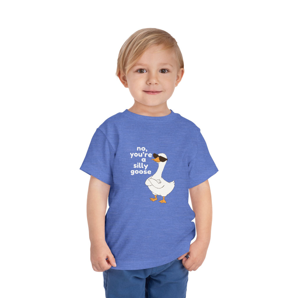 Toddler Tee – "No, You're a Silly Goose" Cute Cartoon Goose Shirt