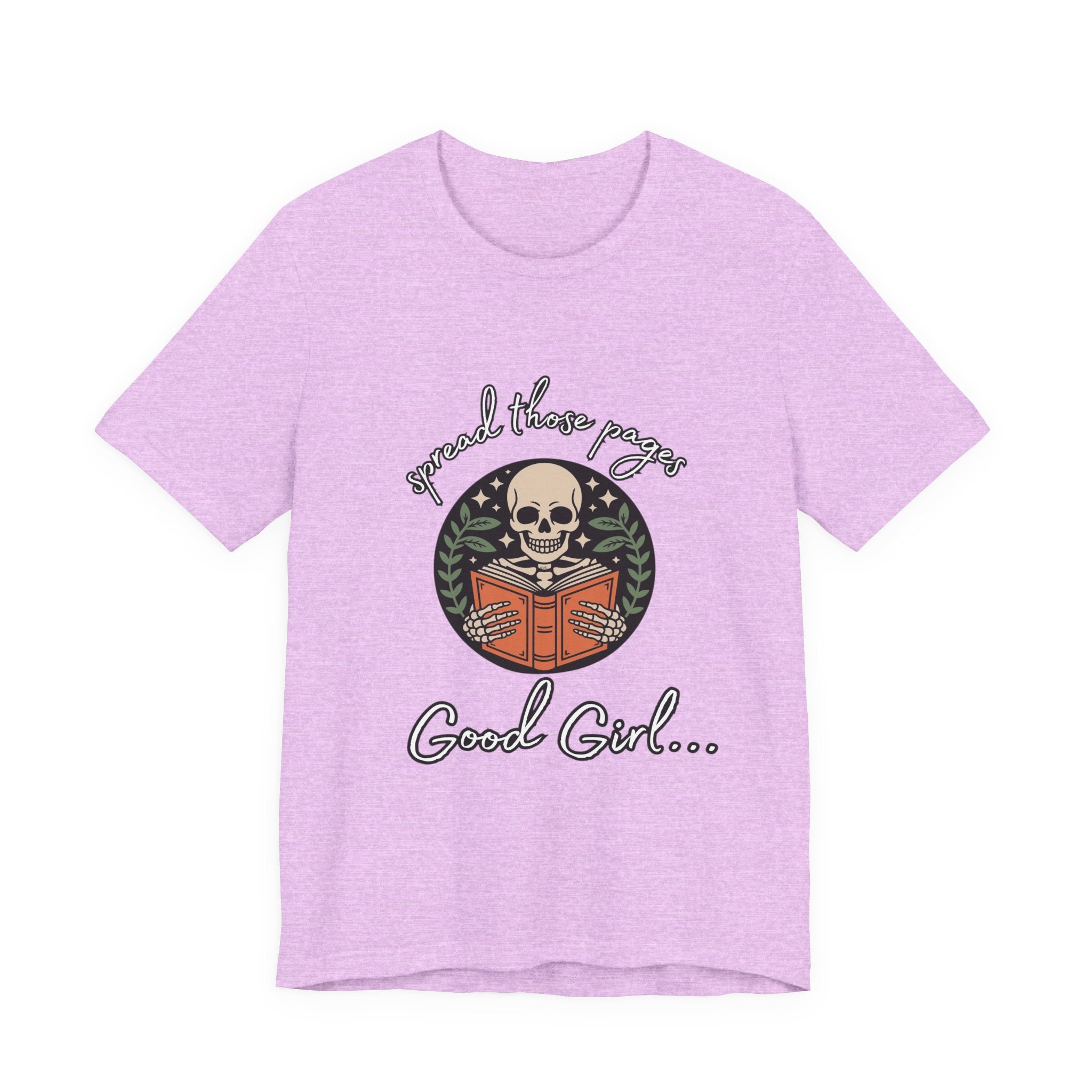 Skull Reading Tee – "Spread those Pages, Good Girl" Graphic T-Shirt