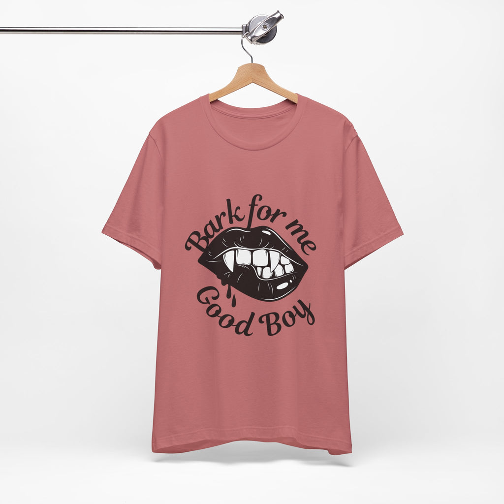 Graphic Tee — "Bark For Me Good Boy" Lip & Teeth Design