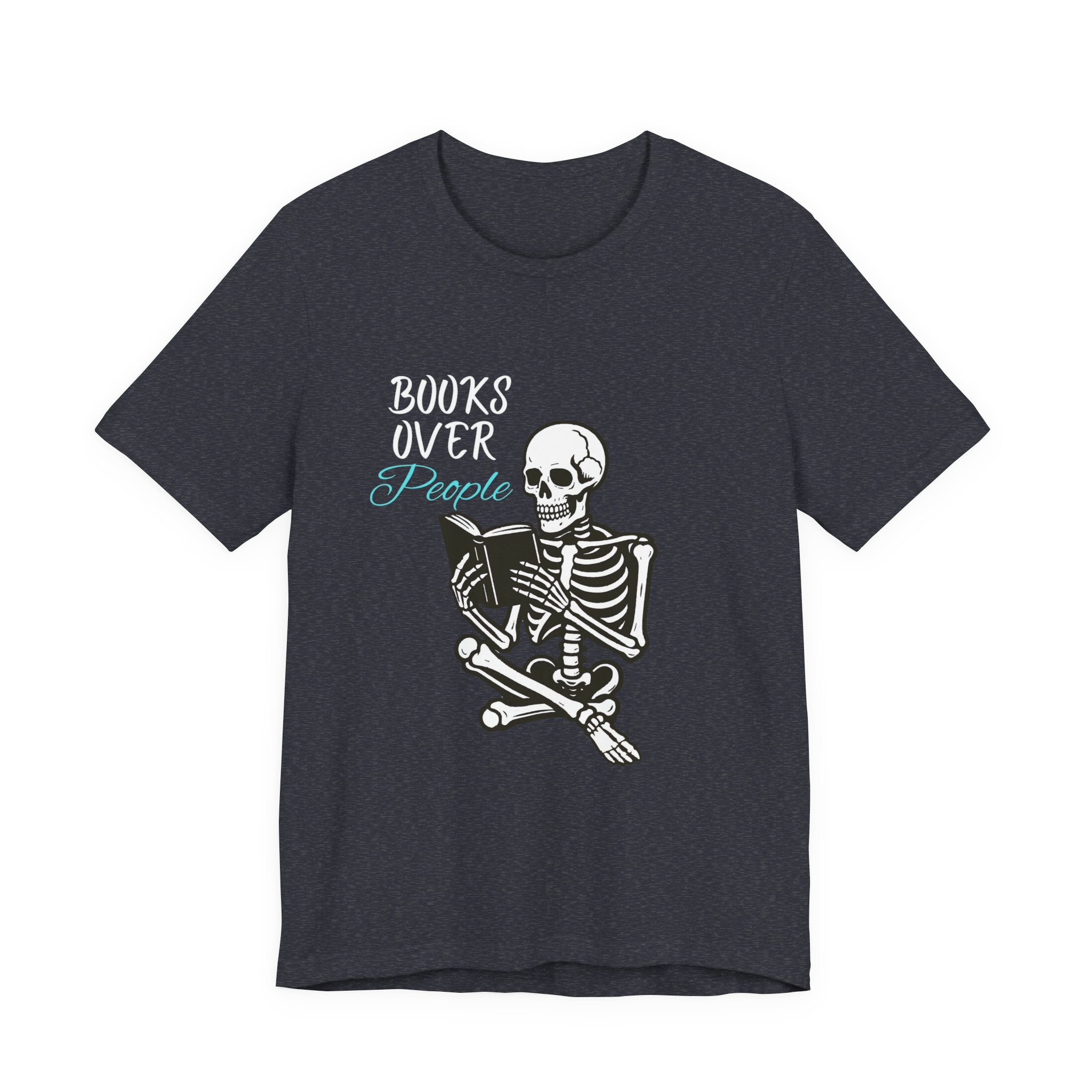 Skeleton Reading T‑Shirt – 'I Read' Gothic Book Lover Tee
