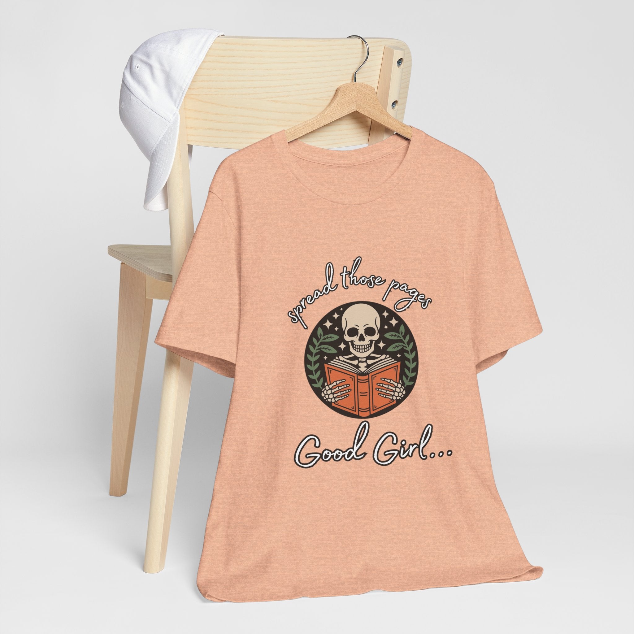 Skull Reading Tee – "Spread those Pages, Good Girl" Graphic T-Shirt