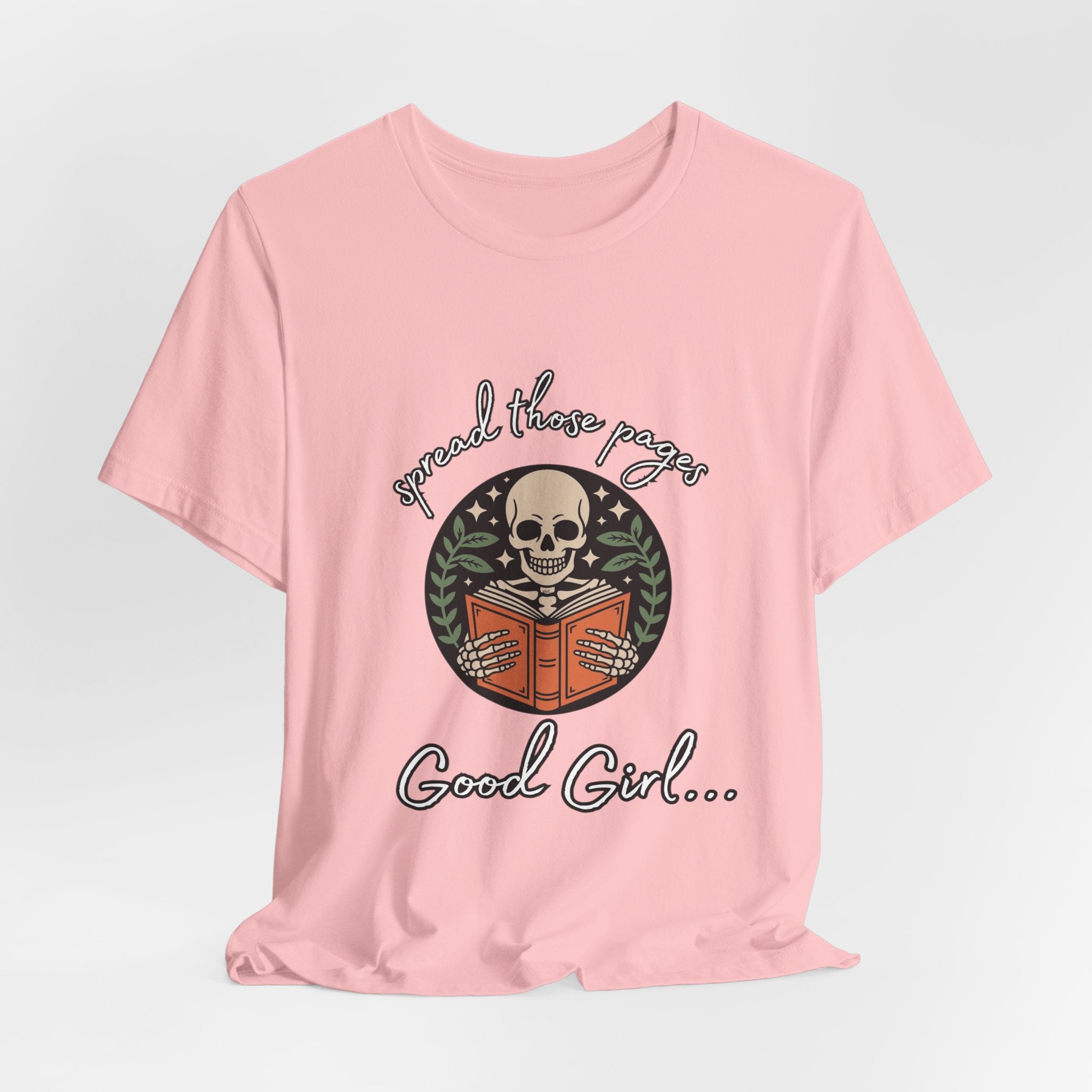 Skull Reading Tee – "Spread those Pages, Good Girl" Graphic T-Shirt