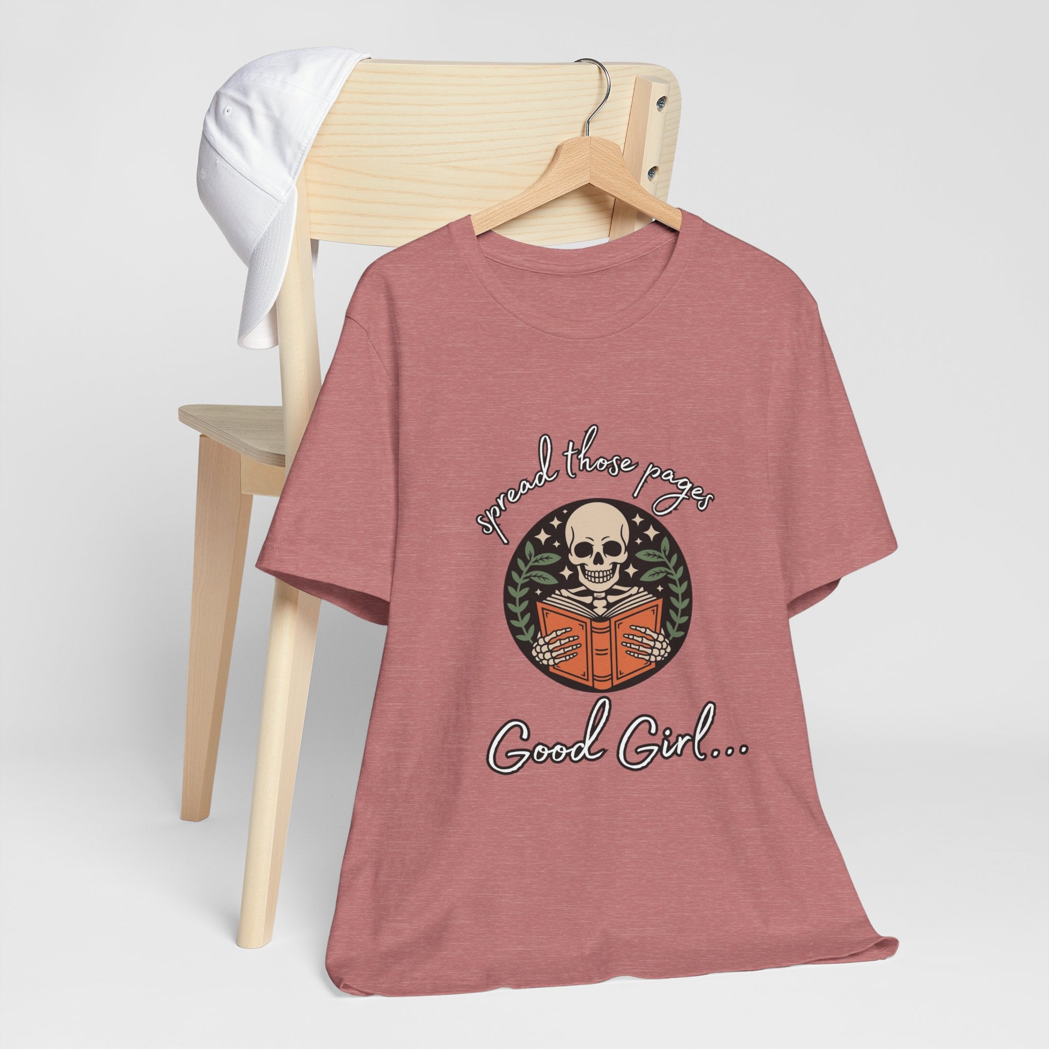 Skull Reading Tee – "Spread those Pages, Good Girl" Graphic T-Shirt