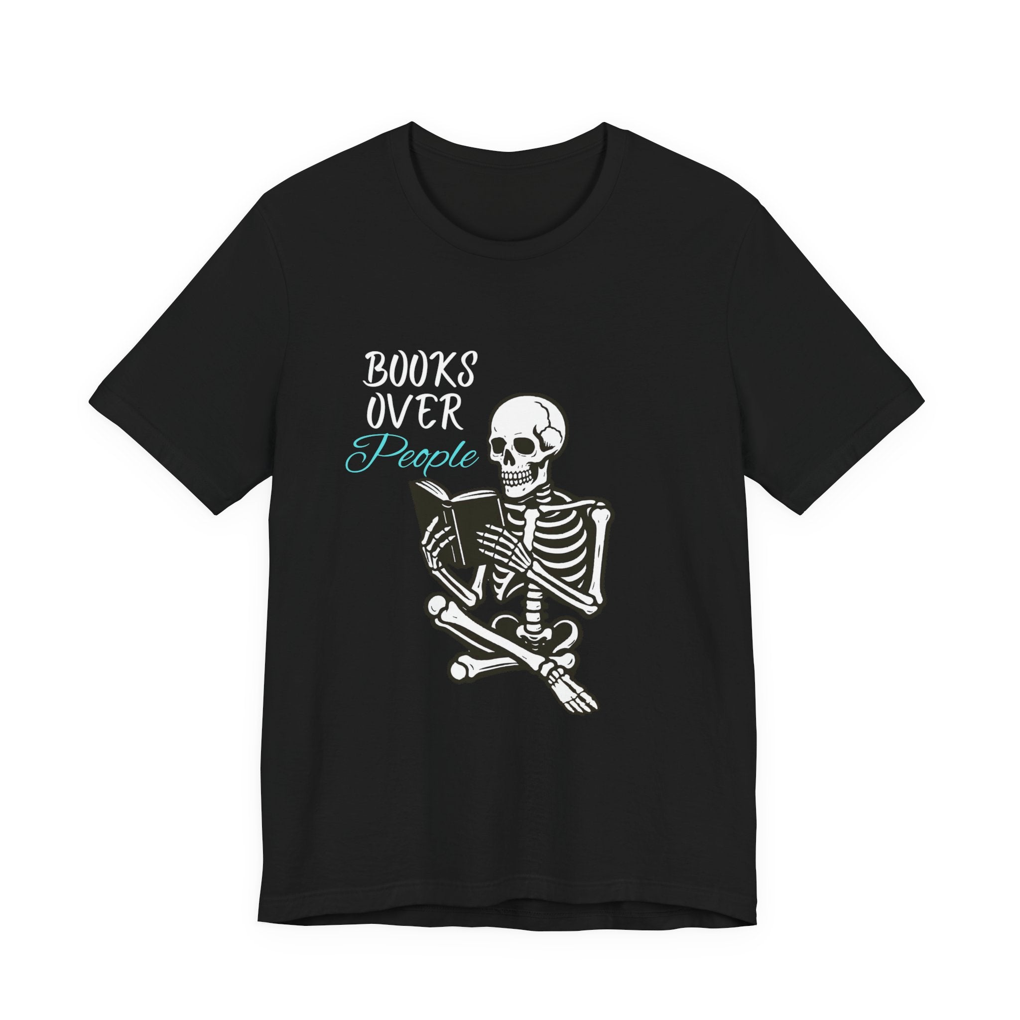 Skeleton Reading T‑Shirt – 'I Read' Gothic Book Lover Tee