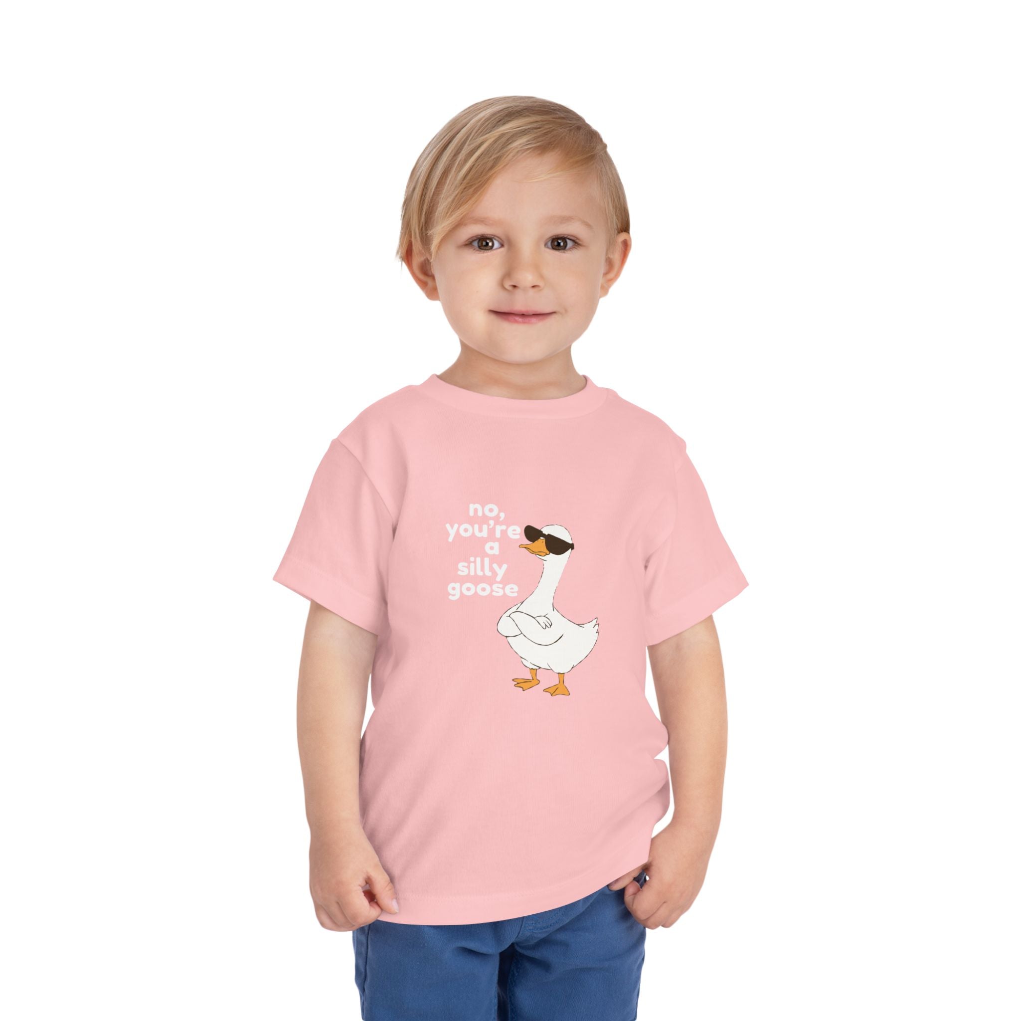 Toddler Tee – "No, You're a Silly Goose" Cute Cartoon Goose Shirt