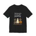Get In We’re Cursing the Patriarchy Tee — Halloween Witch Ghost Raccoon Graphic Shirt