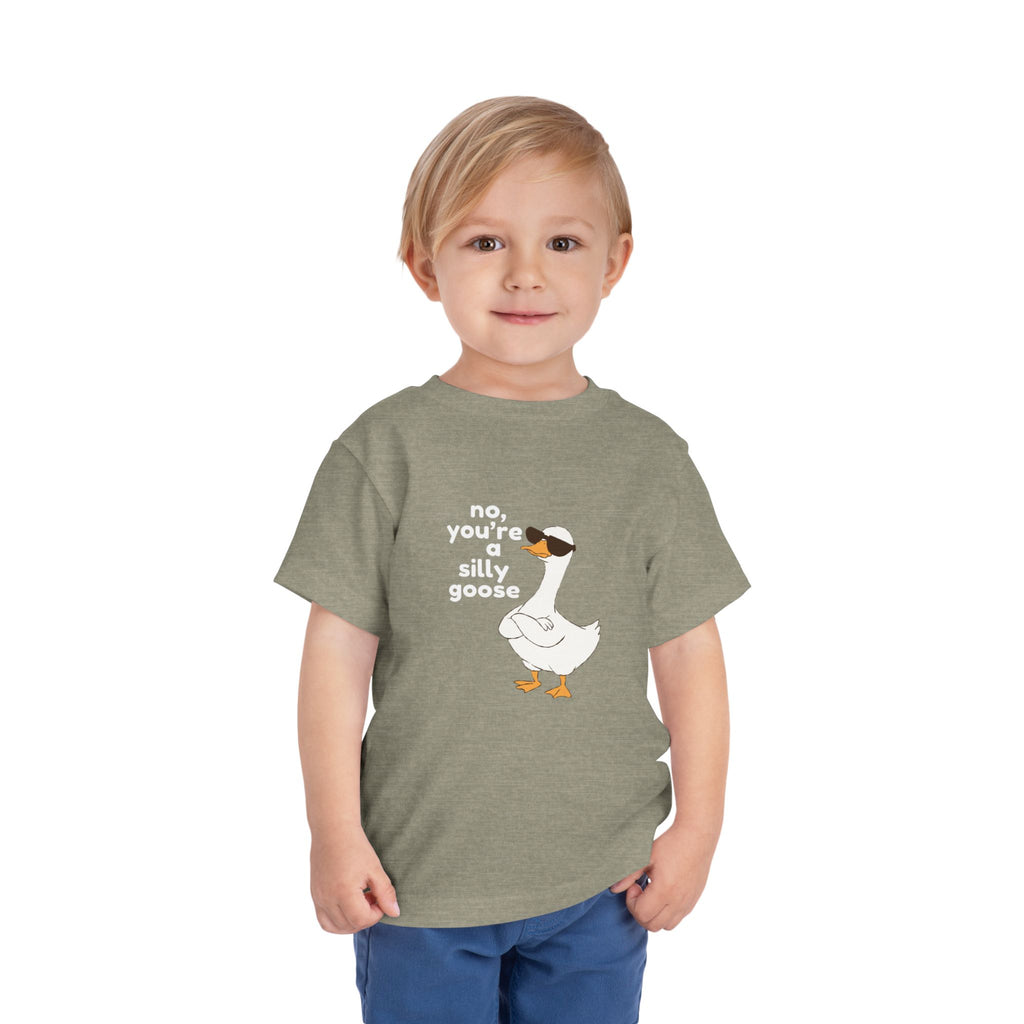 Toddler Tee – "No, You're a Silly Goose" Cute Cartoon Goose Shirt
