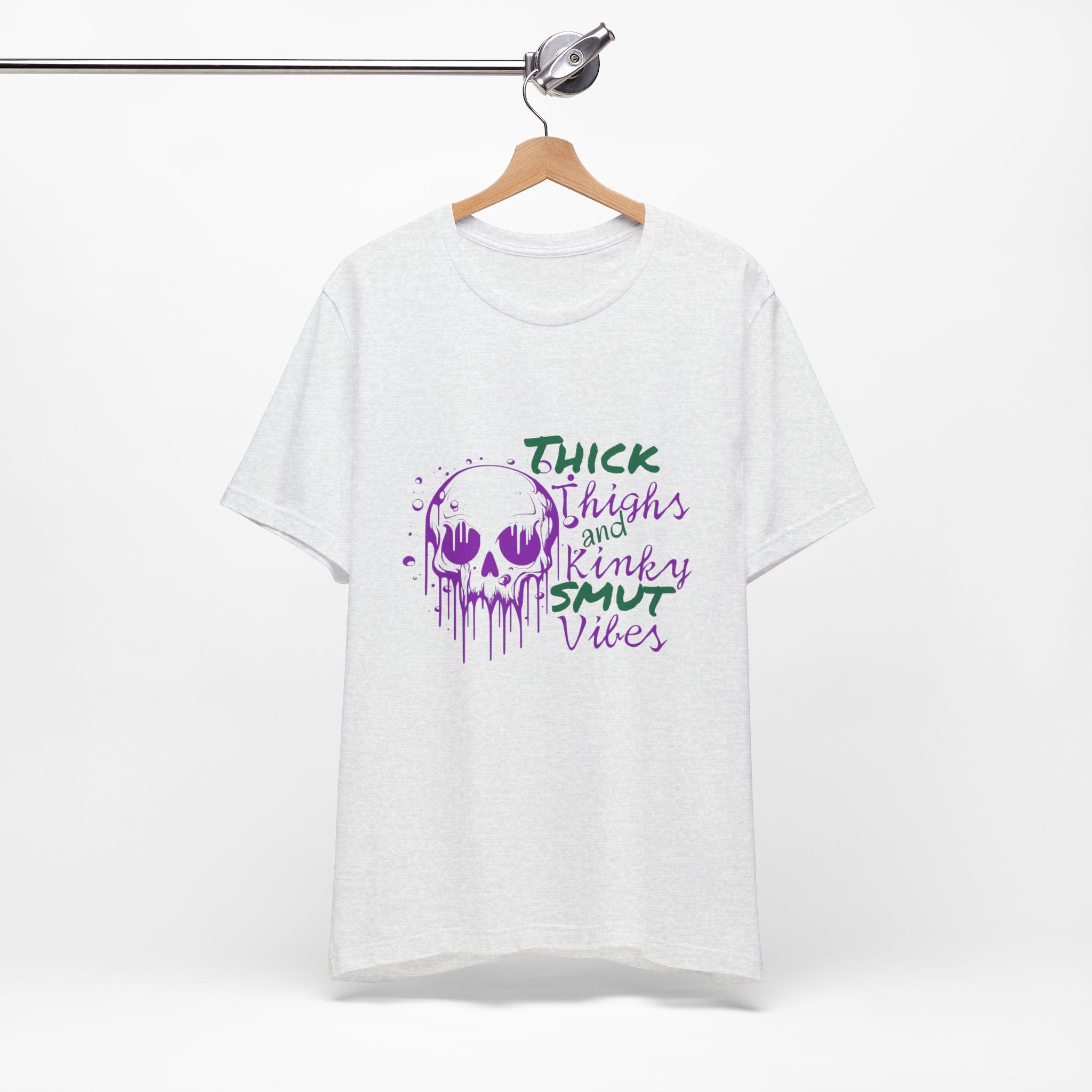 Graphic Tee — "Thick Thighs and Kinky Smut Vibes" Skull Drip Design