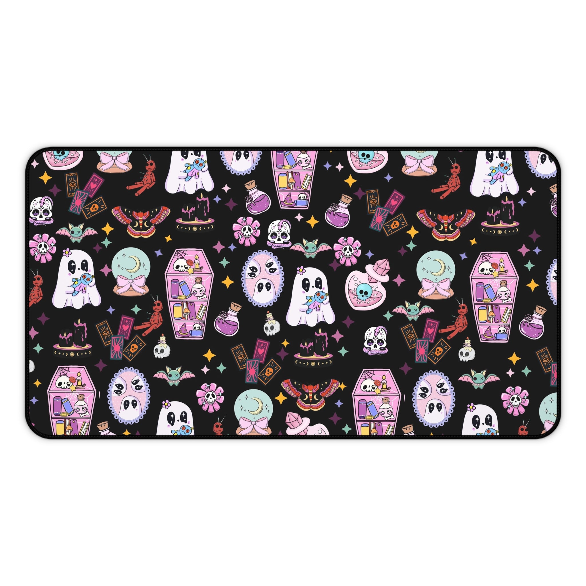 Cute Witchy Spooky Ghosts Desk Mat