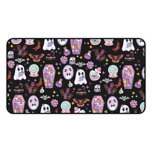 Cute Witchy Spooky Ghosts Desk Mat