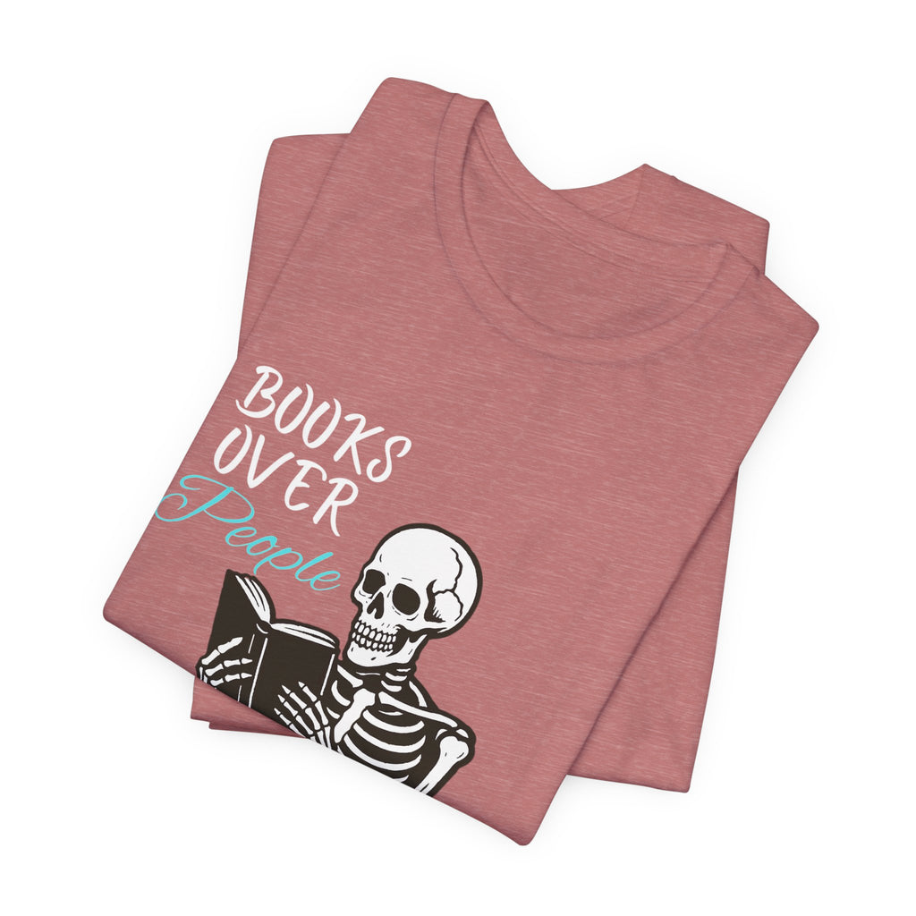 Skeleton Reading T‑Shirt – 'I Read' Gothic Book Lover Tee