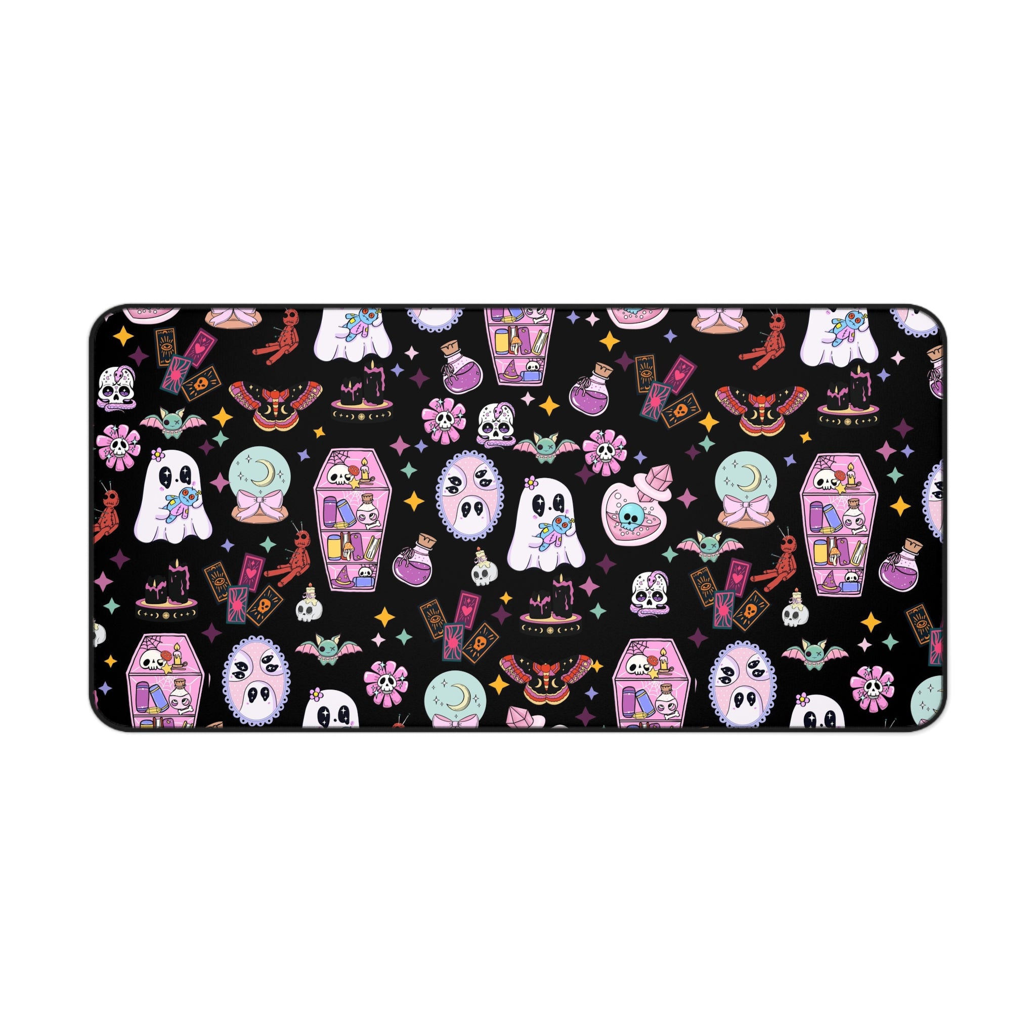 Cute Witchy Spooky Ghosts Desk Mat