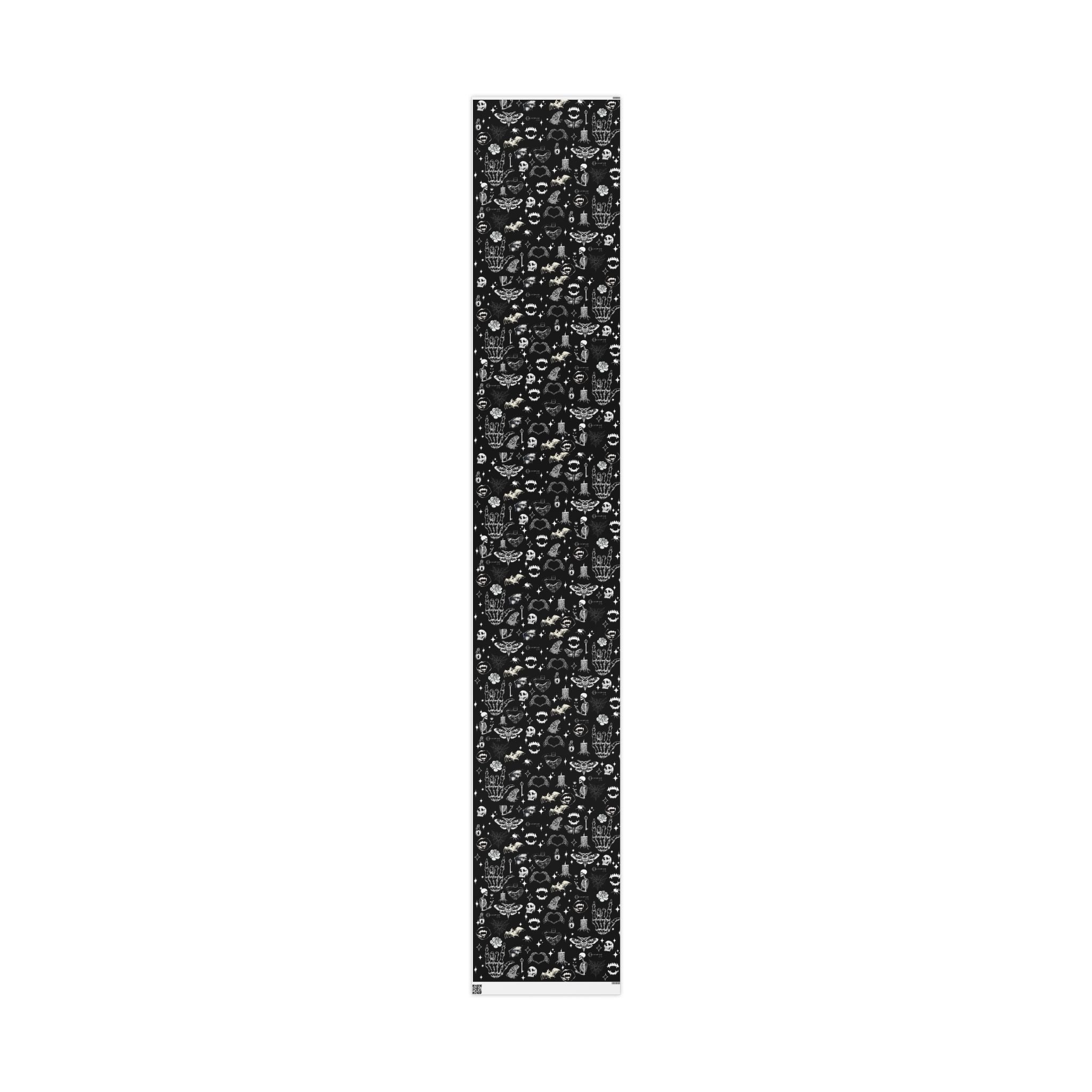 Halloween Black Skull & Spiderweb Wrapping Paper Roll — Spooky Gift Wrap
