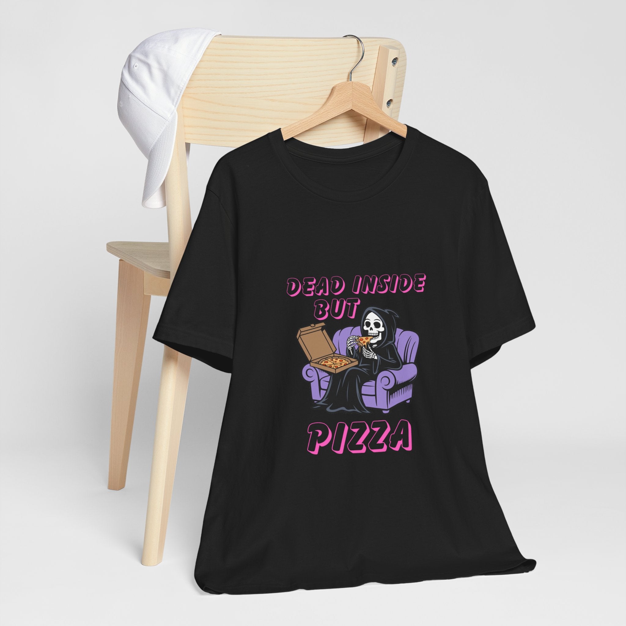 Dead Inside But Pizza T-Shirt — Funny Grim Reaper Pizza Tee