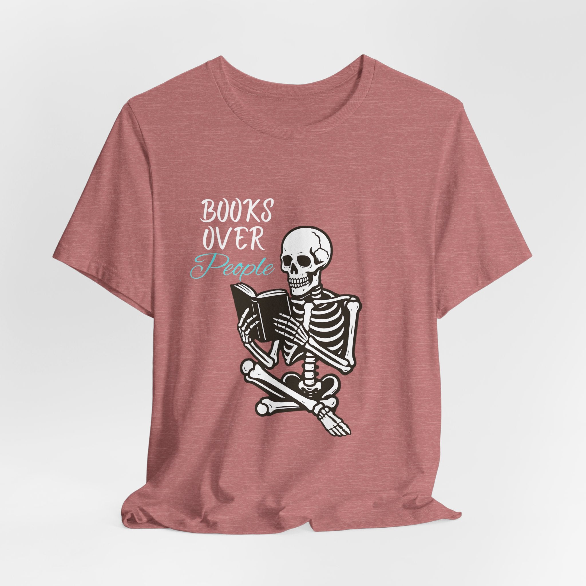 Skeleton Reading T‑Shirt – 'I Read' Gothic Book Lover Tee