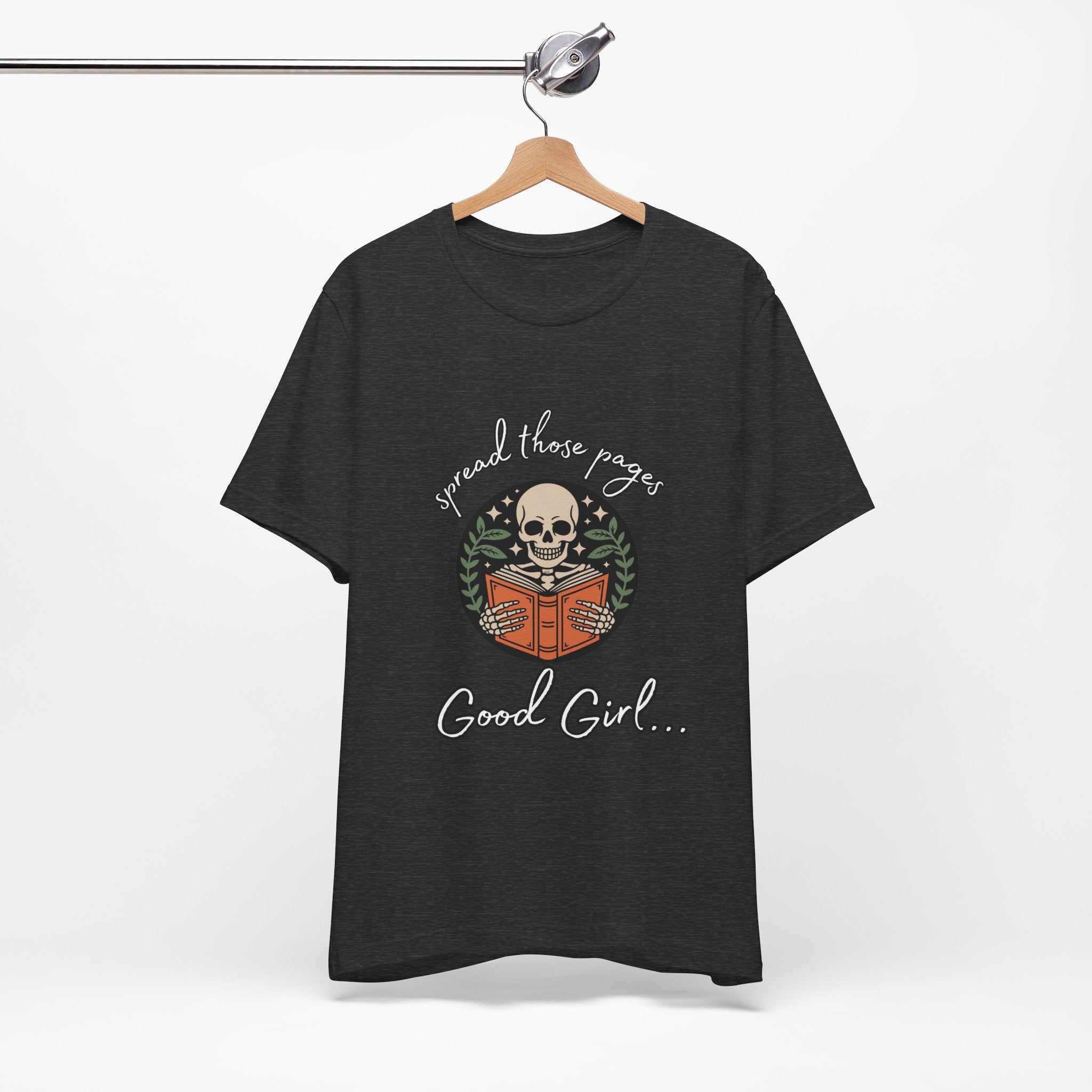Skull Reading Tee – "Spread those Pages, Good Girl" Graphic T-Shirt
