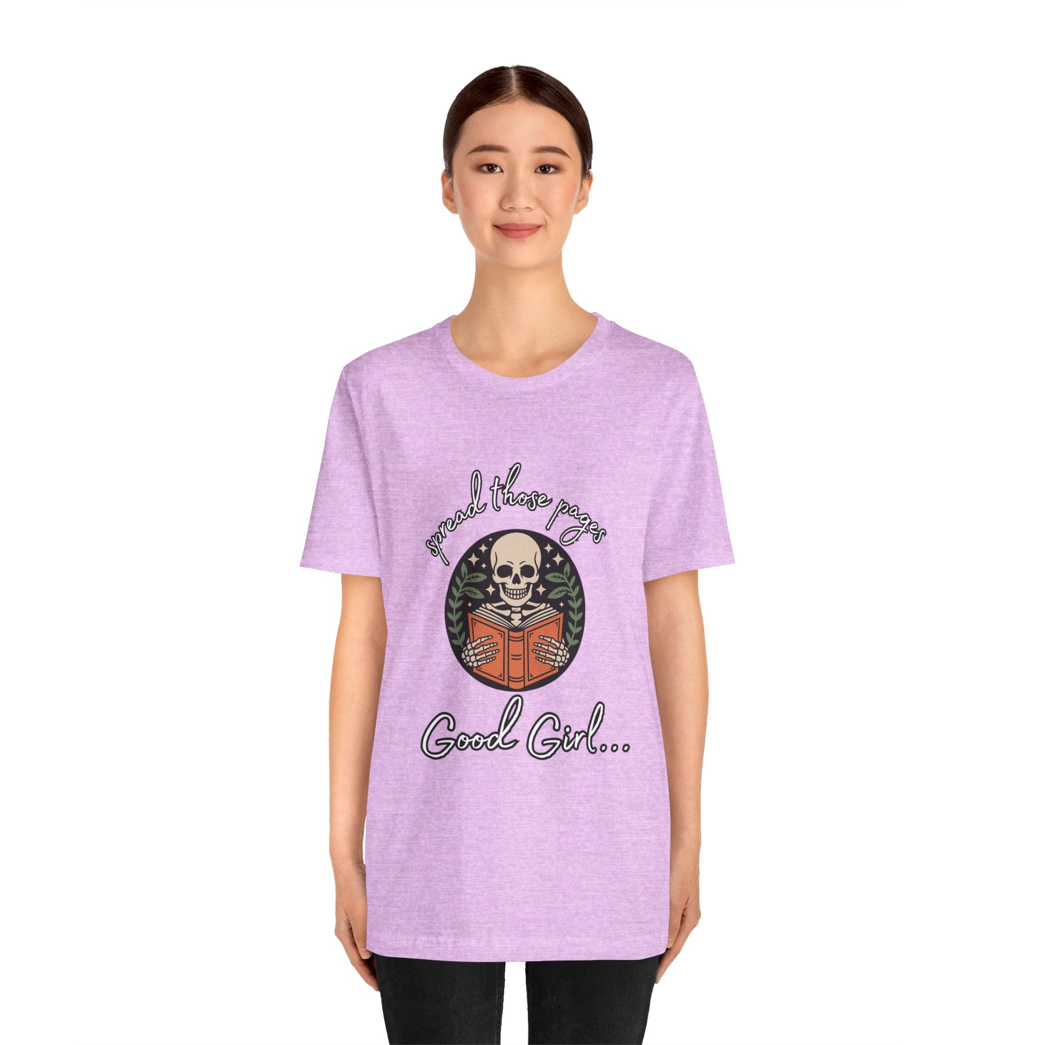 Skull Reading Tee – "Spread those Pages, Good Girl" Graphic T-Shirt