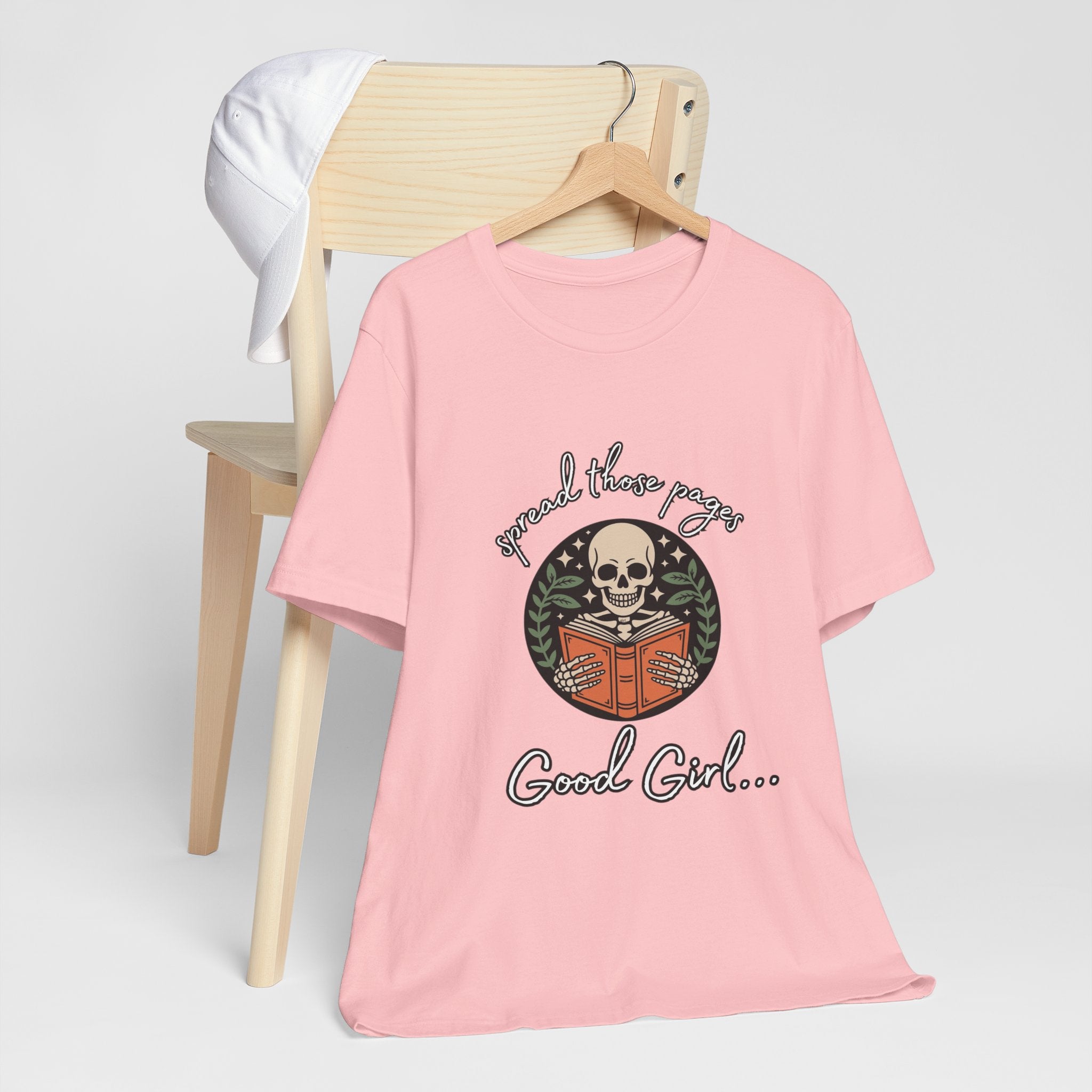 Skull Reading Tee – "Spread those Pages, Good Girl" Graphic T-Shirt