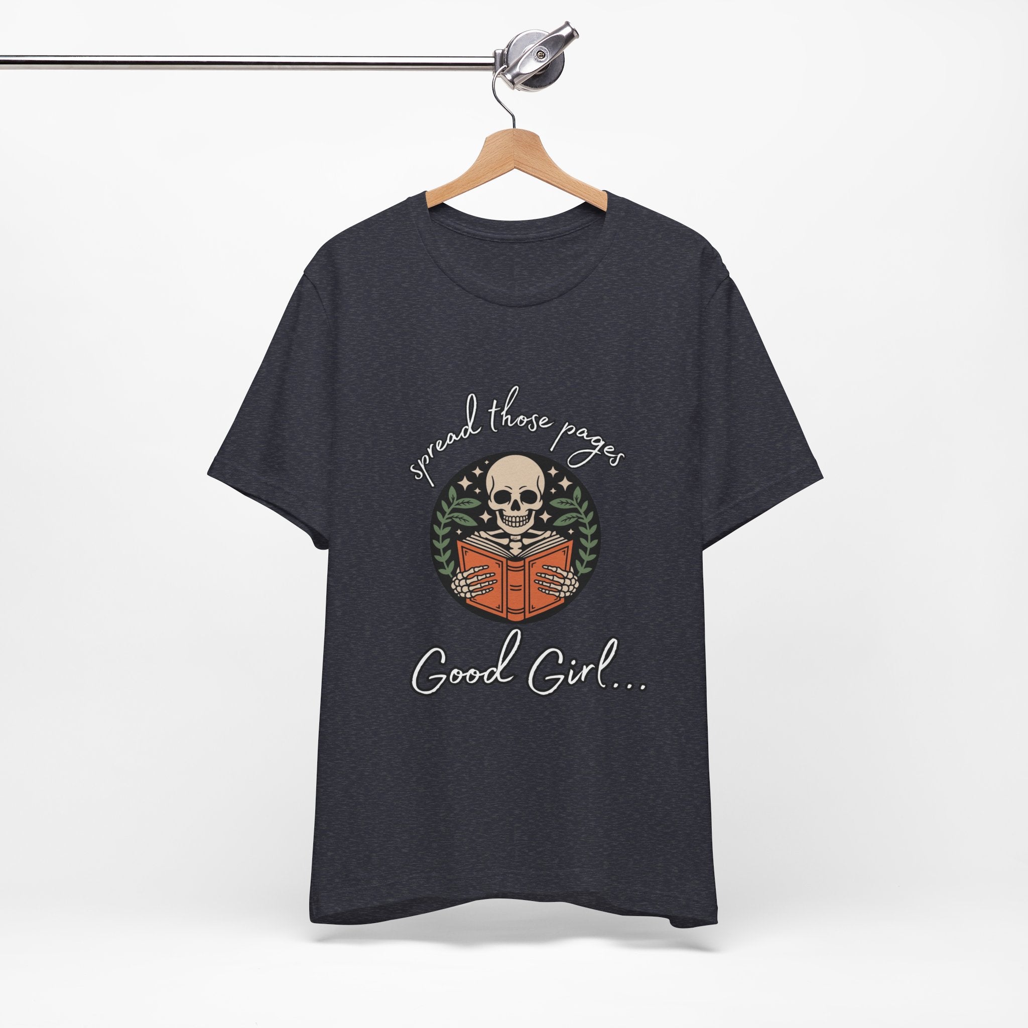 Skull Reading Tee – "Spread those Pages, Good Girl" Graphic T-Shirt