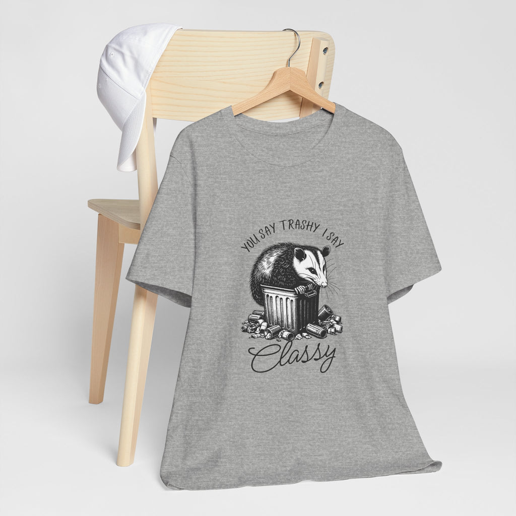 T‑Shirt — “You Say Trashy I Say Classy” Opossum Vintage Graphic Tee