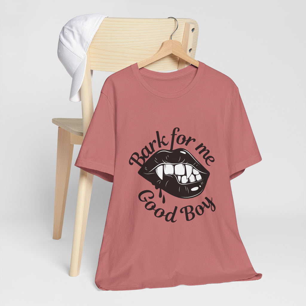 Graphic Tee — "Bark For Me Good Boy" Lip & Teeth Design