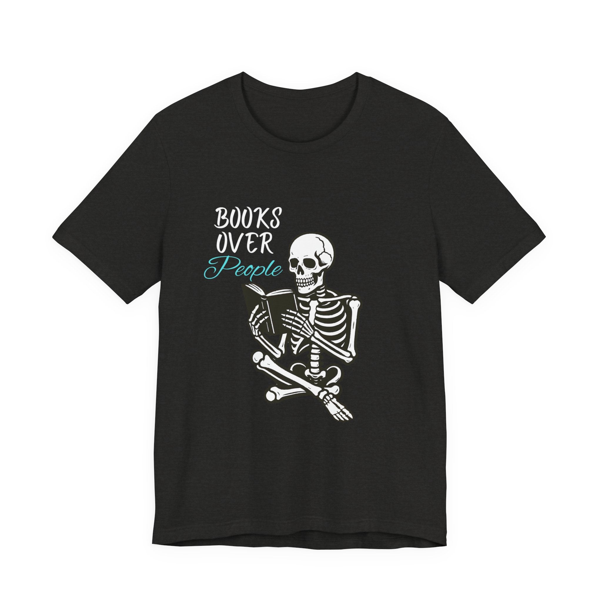 Skeleton Reading T‑Shirt – 'I Read' Gothic Book Lover Tee