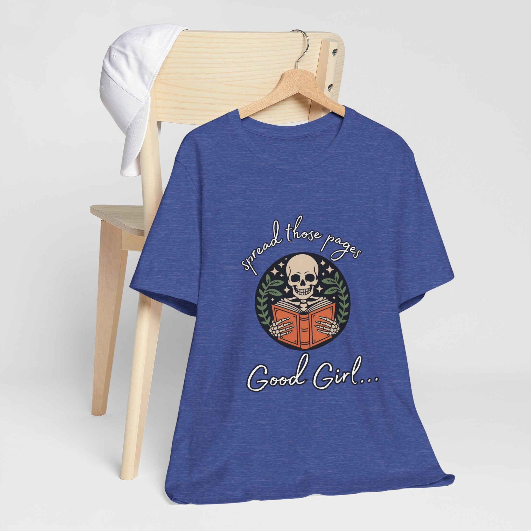 Skull Reading Tee – "Spread those Pages, Good Girl" Graphic T-Shirt