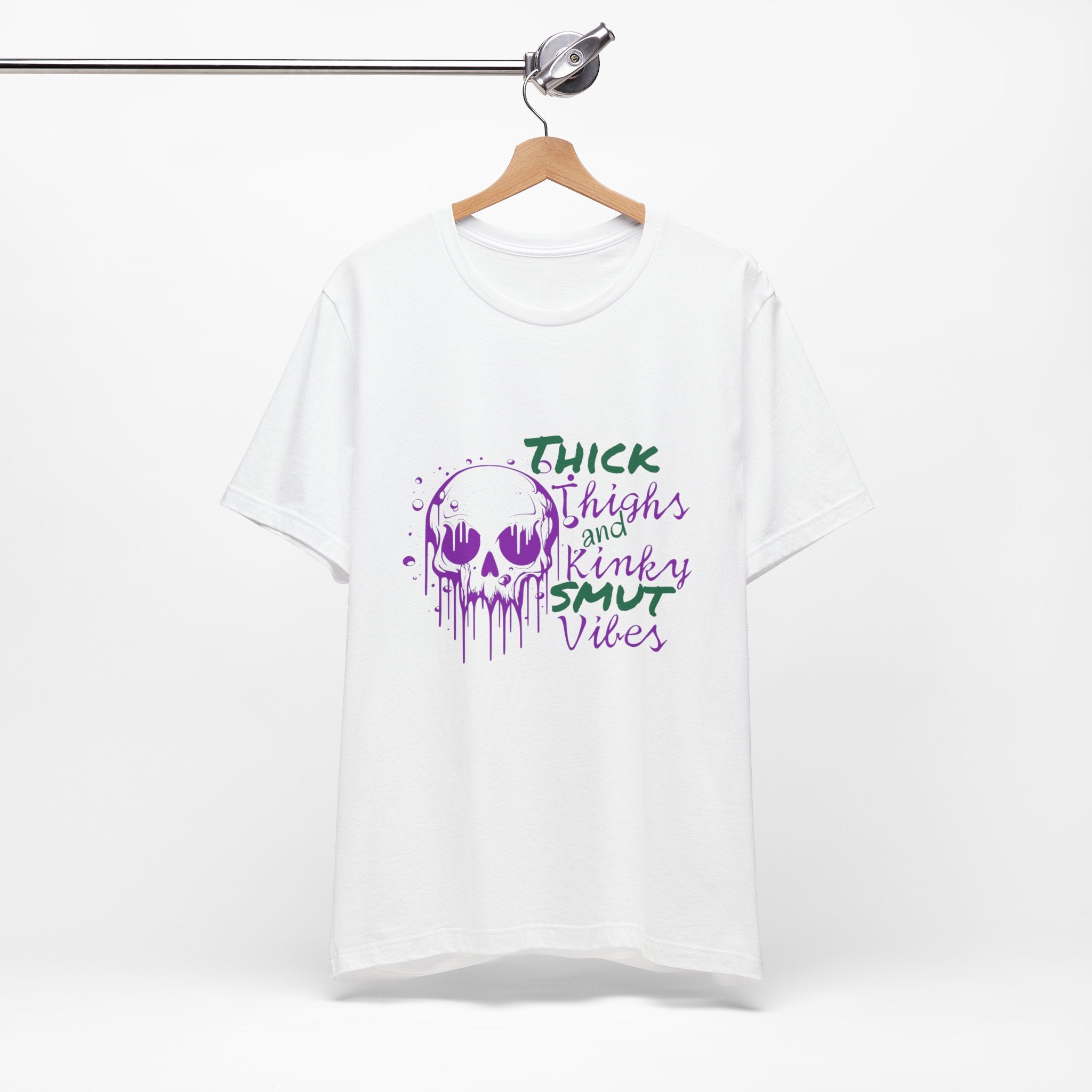 Graphic Tee — "Thick Thighs and Kinky Smut Vibes" Skull Drip Design