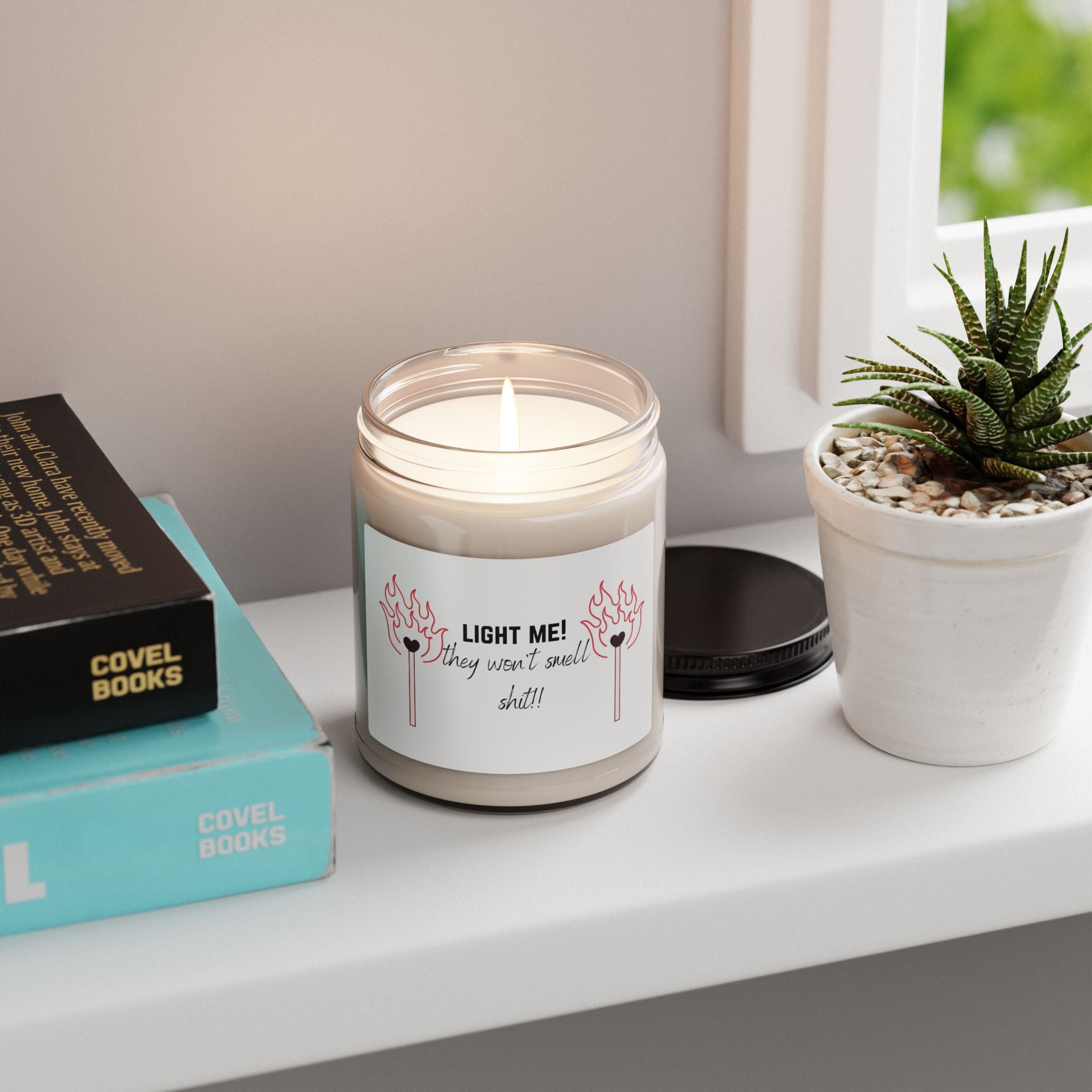 Funny Scented Soy Candle 9oz — "Light Me! They Won't Smell Sh!t" Mason Jar Candle