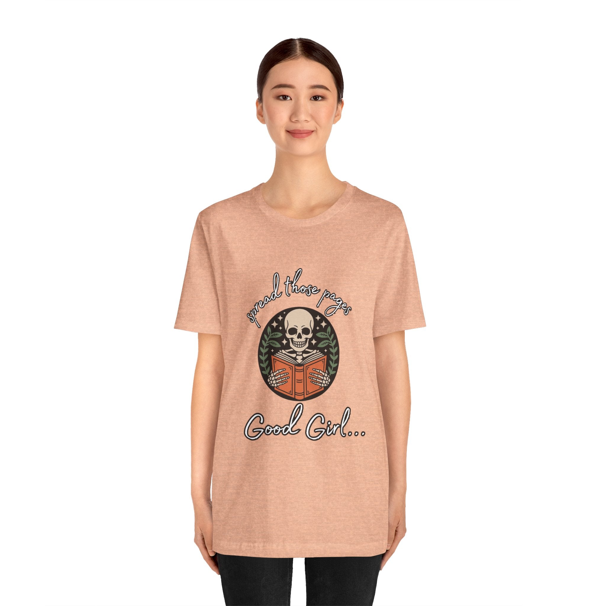 Skull Reading Tee – "Spread those Pages, Good Girl" Graphic T-Shirt