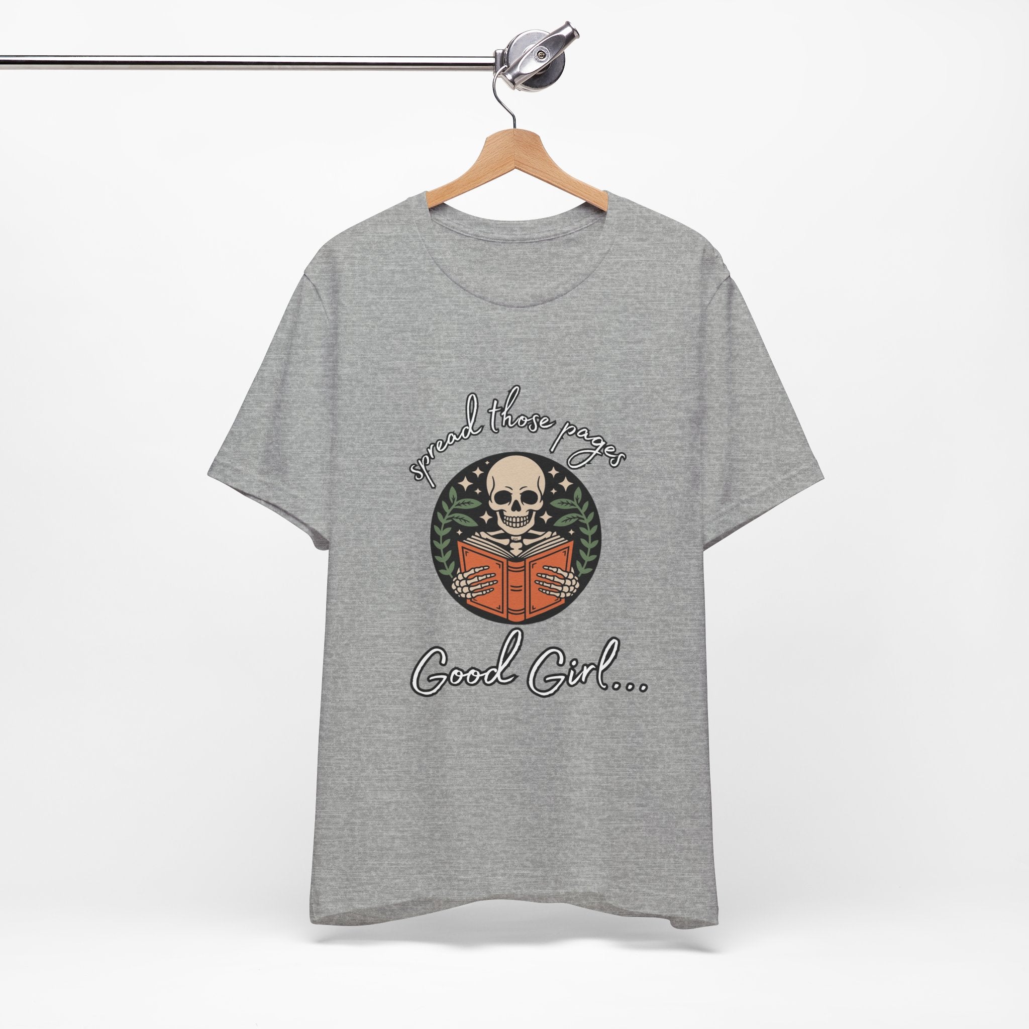Skull Reading Tee – "Spread those Pages, Good Girl" Graphic T-Shirt