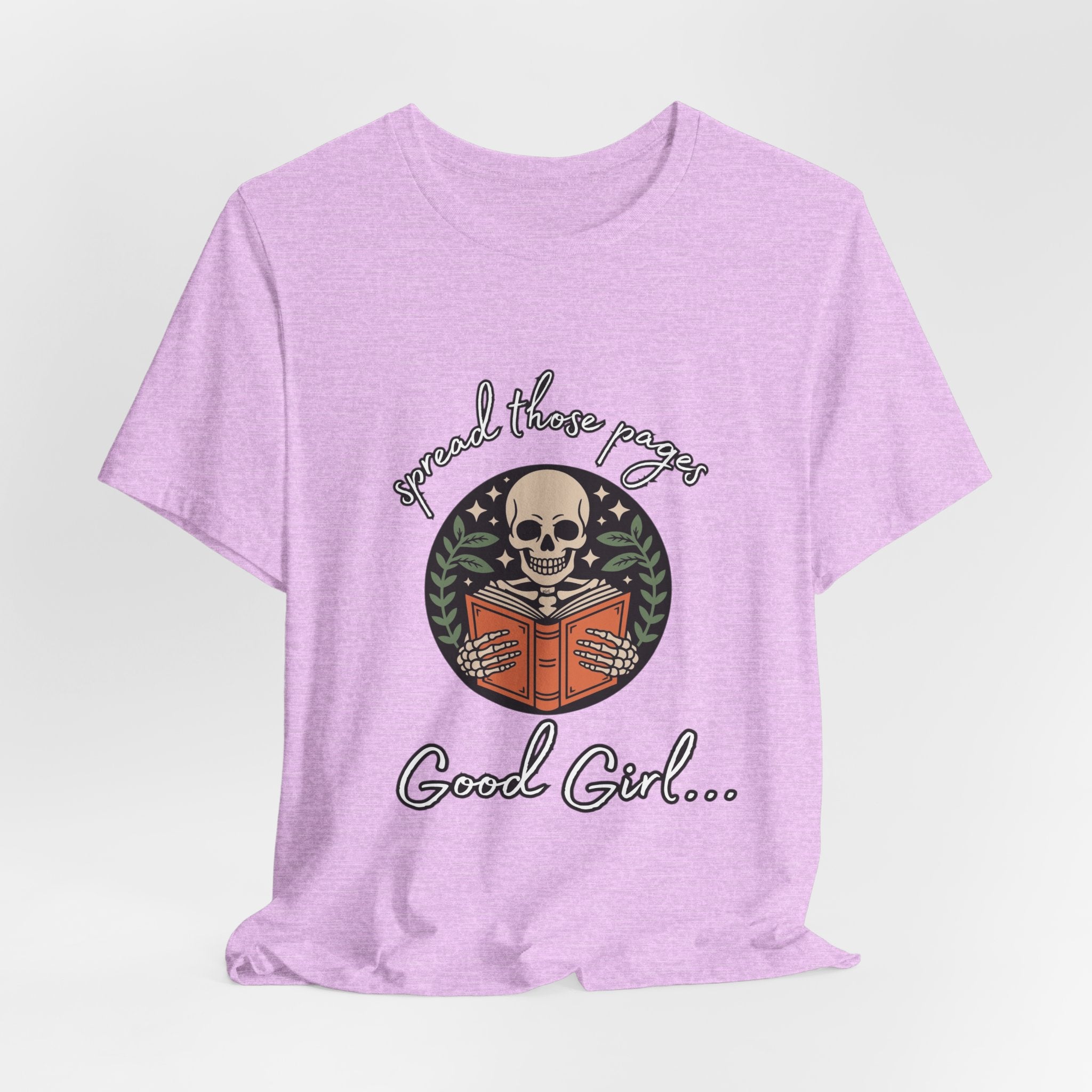 Skull Reading Tee – "Spread those Pages, Good Girl" Graphic T-Shirt