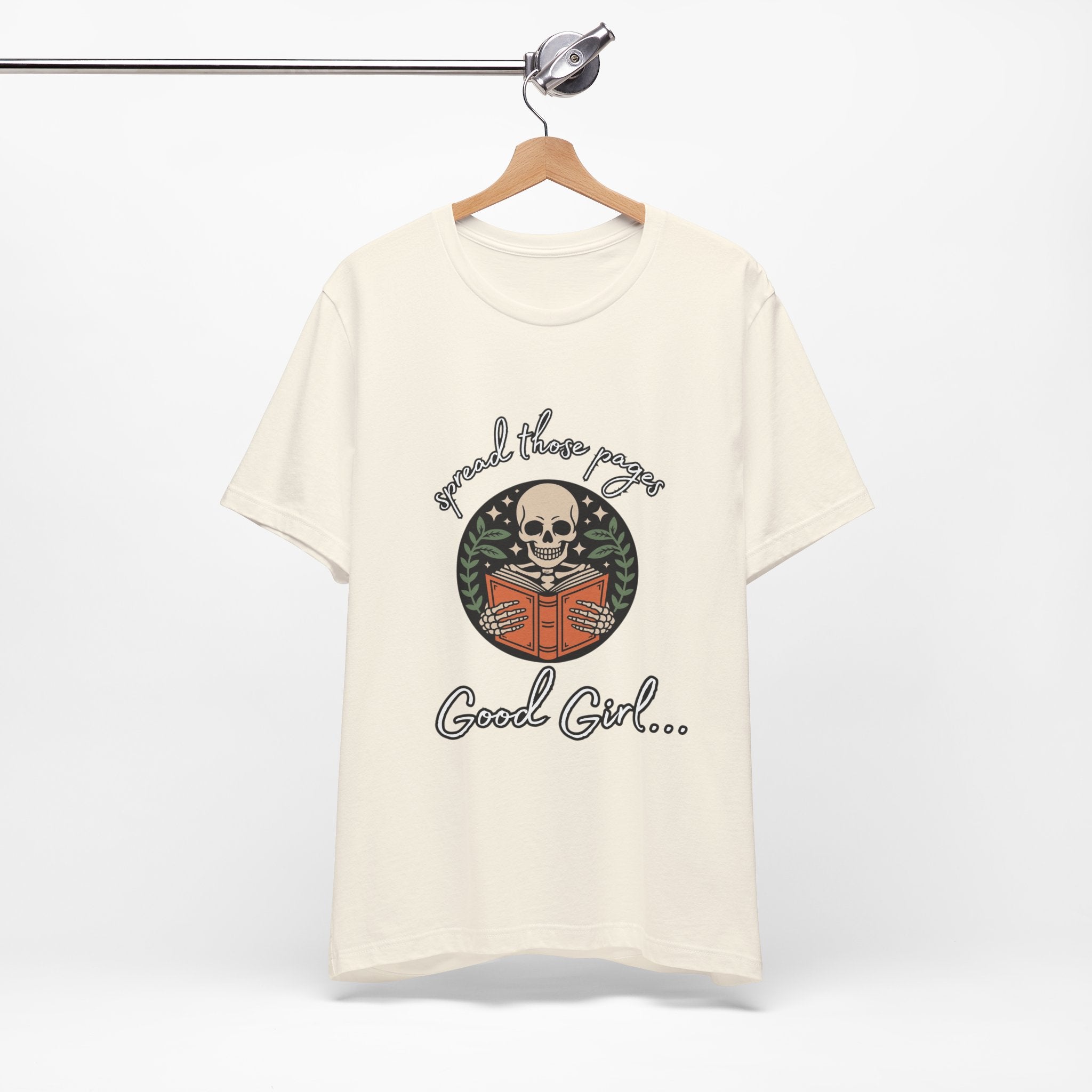Skull Reading Tee – "Spread those Pages, Good Girl" Graphic T-Shirt
